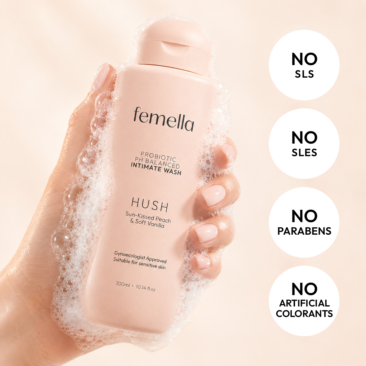 Prebiotic pH Balanced Intimate Wash HUSH 300ml